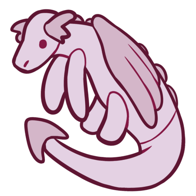 a plush white dragon. the image is pink-toned